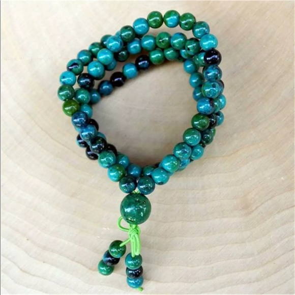 6mm natural Chrysocolla Gemstone bracelet/necklace - Picture 5 of 5